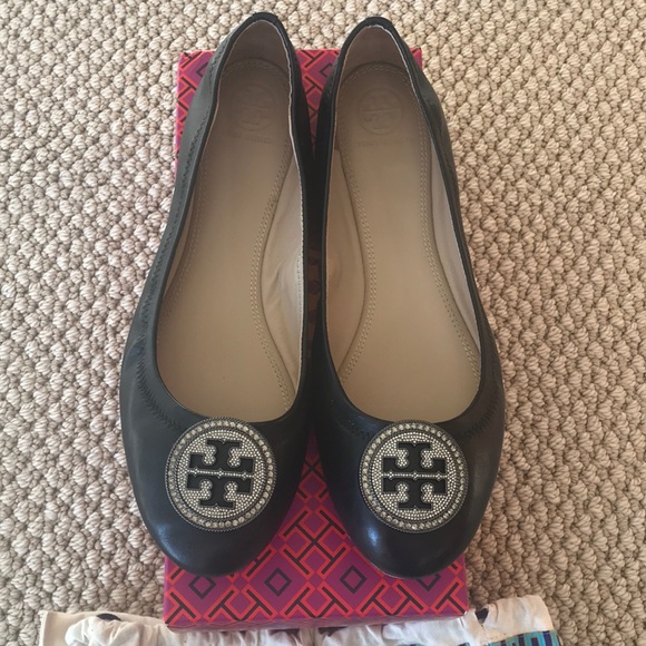 tory burch liana ballet flat black